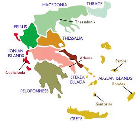 регионы виноделия Греции